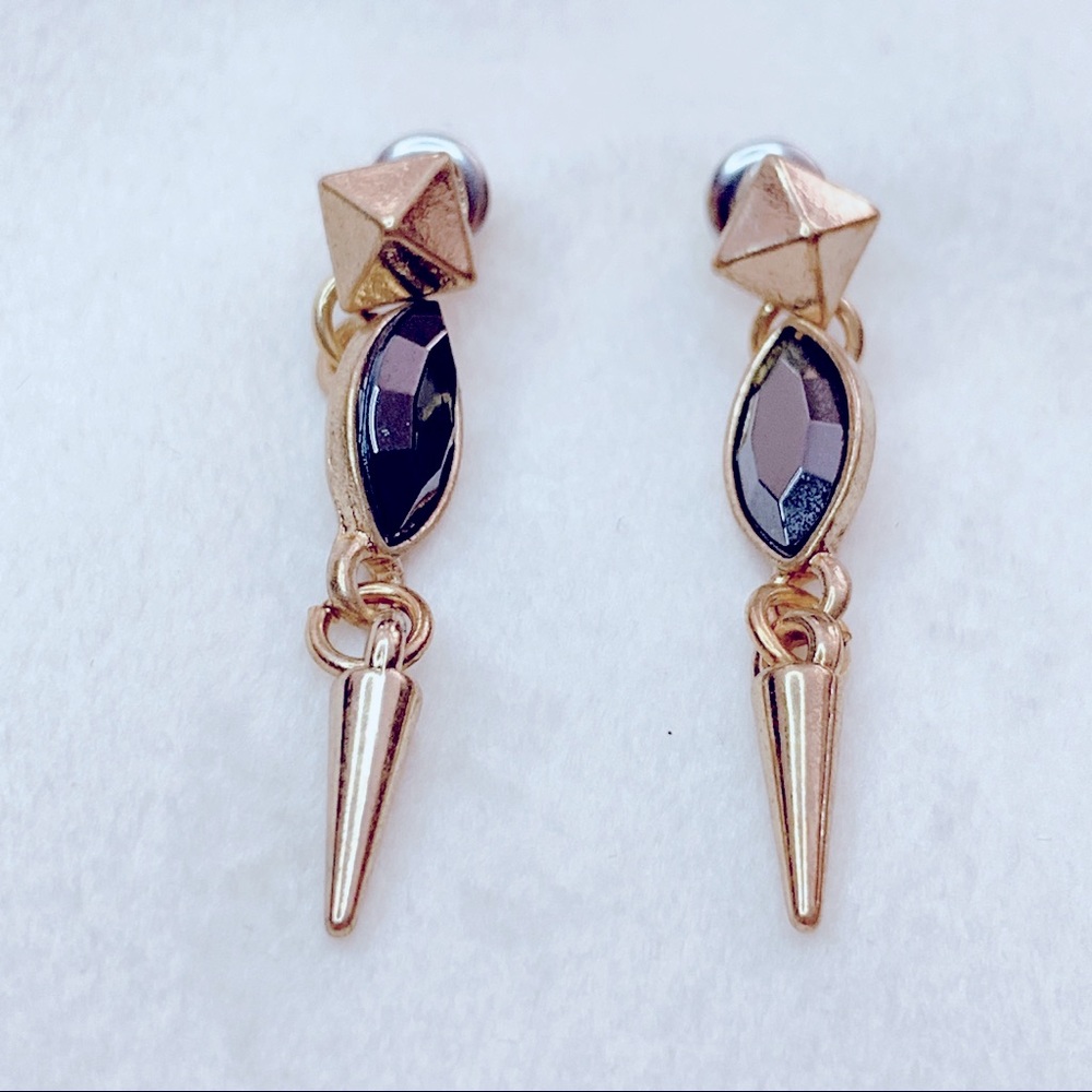 ❣️$25/3❣️ Black Rhinestone Dangle Earrings